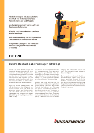 Transpalete cu operator pedestru Jungheinrich EJE C20