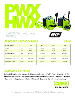 Transpalete cu operator pedestru Clark HWX 40