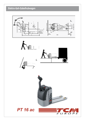 Transpalete cu operator pedestru TCM PT 16 ac