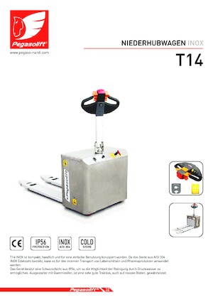 Transpalete cu operator pedestru Pegasolift T 14 Inox