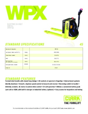 Transpalete cu operator pedestru Clark WPX 45
