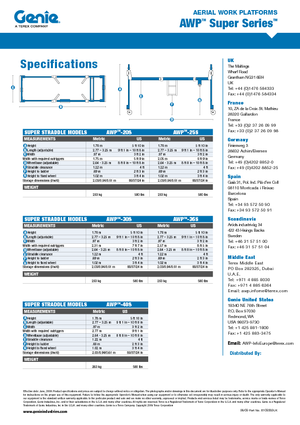 Nacele verticale cu un singur catarg Genie AWP 30 S