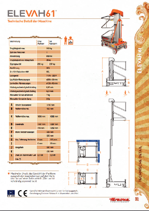 Nacele verticale cu un singur catarg Faraone Elevah 61