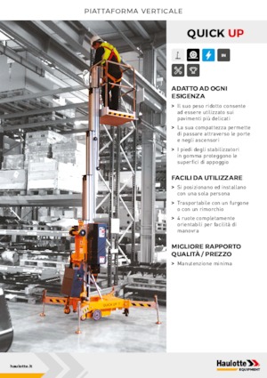 Nacele verticale cu un singur catarg Haulotte QuickUp 7