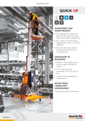 Nacele verticale cu un singur catarg Haulotte QuickUp 7