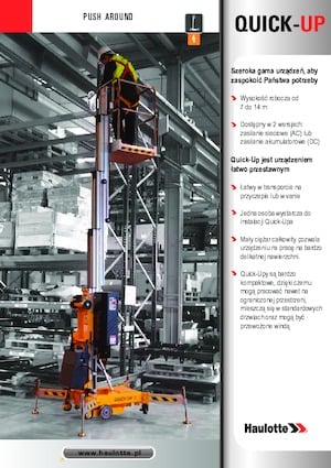 Nacele verticale cu un singur catarg Haulotte QuickUp 7