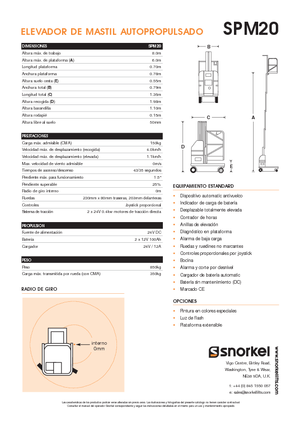 Nacele verticale cu un singur catarg Snorkel SPM20