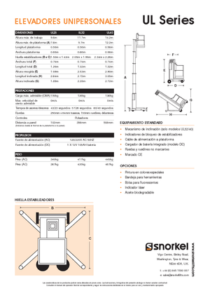 Nacele verticale cu un singur catarg Snorkel UL32AC