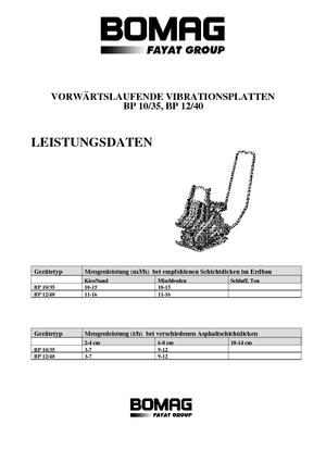 Plăci vibratoare cu o singură direcție Bomag BP 12/40