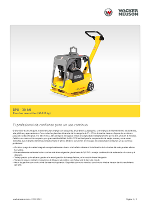 Plăci compactoare reversibile Wacker BPU 3050 A