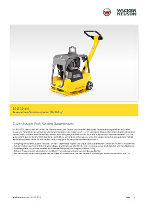 Plăci compactoare reversibile Wacker BPU 3050 A