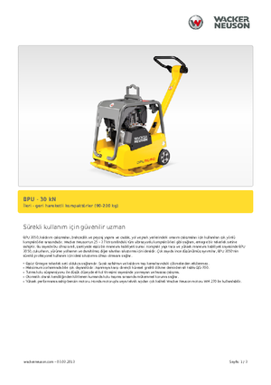 Plăci compactoare reversibile Wacker BPU 3050 A