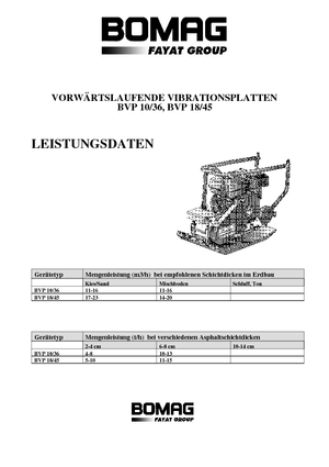 Plăci vibratoare cu o singură direcție Bomag BVP 18/45