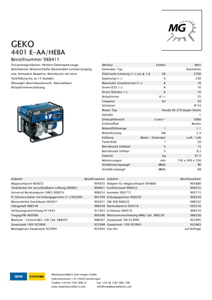 Generatoare de curent pe benzină Geko ® 4401 E-AA/HEBA