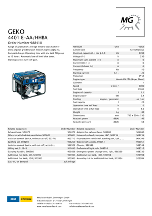 Generatoare de curent pe benzină Geko ® 4401 E-AA/HHBA