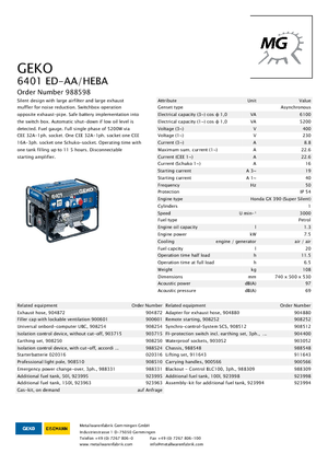 Generatoare de curent pe benzină Geko ® 6401 ED-AA/HEBA