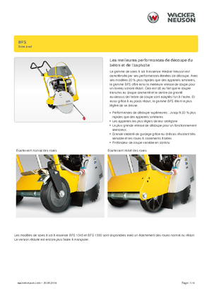 Fierăstraie pentru podea Wacker Neuson BFS 1350 Az