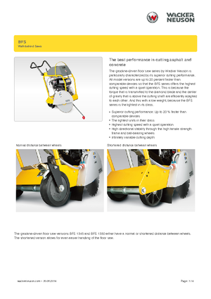 Fierăstraie pentru podea Wacker Neuson BFS 1345 Az