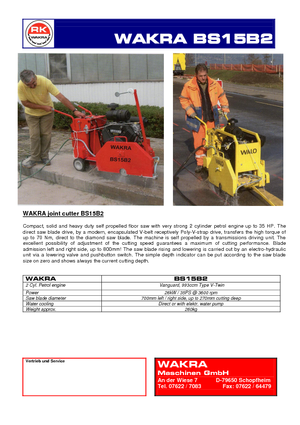 Fierăstraie pentru podea WAKRA BS 15 B 2-35