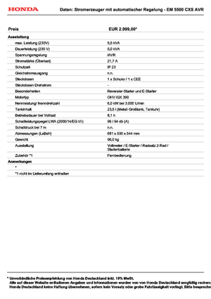 Generatoare de curent pe benzină Honda EM 5500 CXS