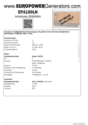 Generatoare de curent pe benzină Europower EP4100LN (S)