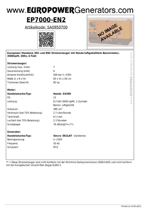Generatoare de curent pe benzină Europower EP 7000 EN2 (S)