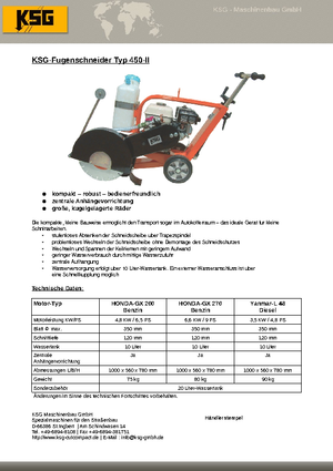 Fierăstraie pentru podea KSG-Maschinenbau KSG 450