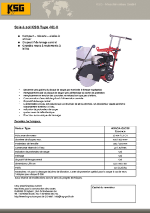 Fierăstraie pentru podea KSG-Maschinenbau KSG 461