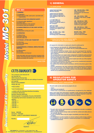 Fierăstraie pentru podea Cuts Diamant MC 301 HB