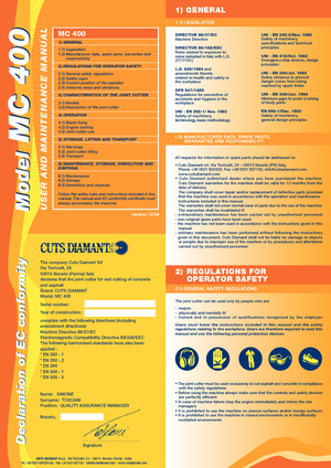 Fierăstraie pentru podea Cuts Diamant MC 400 HD