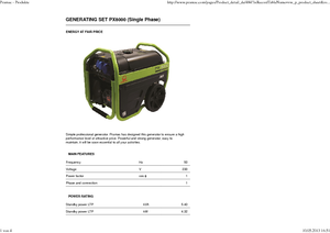 Generatoare de curent pe benzină PRAMAC Lifter PX 8000