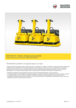 Plăci vibratoare cu o singură direcție Wacker Neuson Koppelsatz für 3 x DPU 100-70