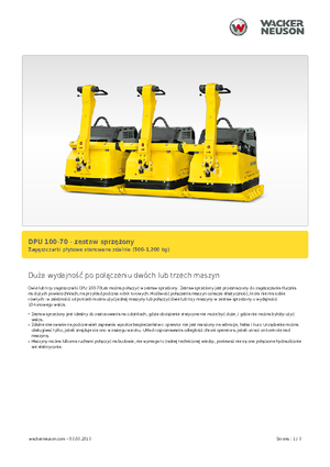 Plăci vibratoare cu o singură direcție Wacker Neuson Koppelsatz für 2 x DPU 100-70