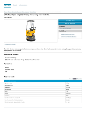 Plăci vibratoare cu o singură direcție Atlas Copco LX 90