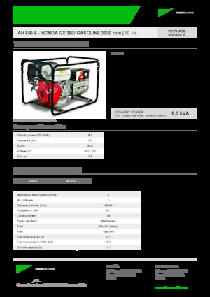 Generatoare de curent pe benzină INMESOL AH 850-E