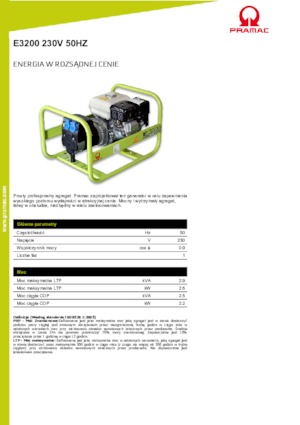 Generatoare de curent pe benzină PRAMAC Lifter E 3200