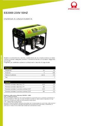 Generatoare de curent pe benzină PRAMAC Lifter ES 3000