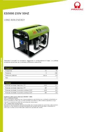 Generatoare de curent pe benzină PRAMAC Lifter ES 5000