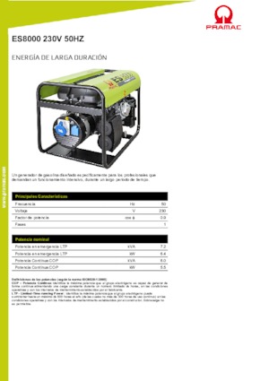 Generatoare de curent pe benzină PRAMAC Lifter ES 8000