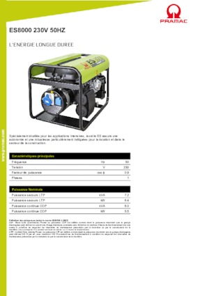 Generatoare de curent pe benzină PRAMAC Lifter ES 8000