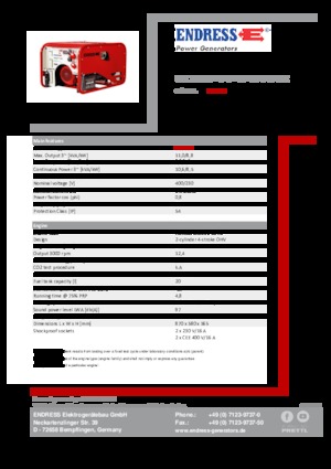 Generatoare de curent pe benzină Endress ESE 1006 DHG-GT ES ISO Duplex