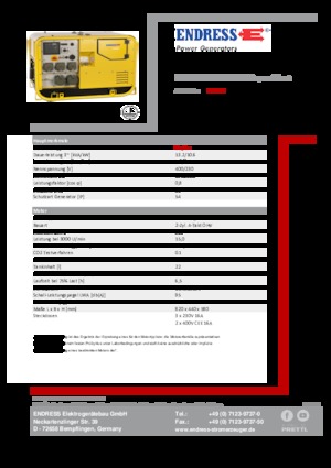 Generatoare de curent pe benzină Endress ESE 1307 DBG ES DIN Super Silent