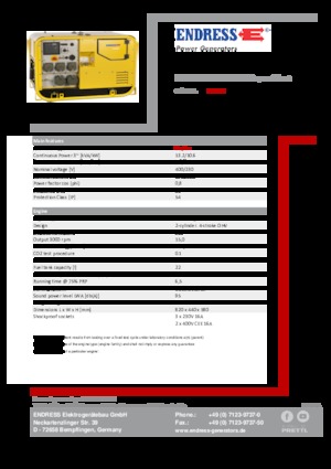 Generatoare de curent pe benzină Endress ESE 1307 DBG ES DIN Super Silent