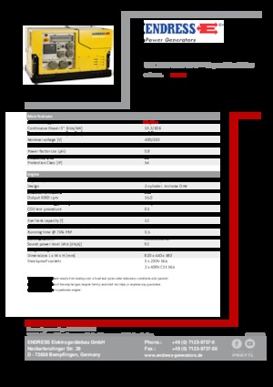 Generatoare de curent pe benzină Endress ESE 1308 DBG ES DIN Super Silent Plus