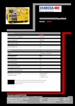 Generatoare de curent pe benzină Endress ESE 907 DBG DIN Super Silent