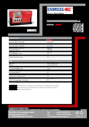 Generatoare de curent pe benzină Endress ESE 1408 DBG ES ISO Duplex Silent