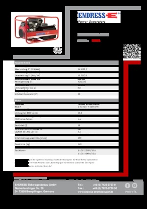 Generatoare de curent pe benzină Endress ESE 1506 DHS-GT ES