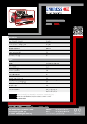 Generatoare de curent pe benzină Endress ESE 1506 DHS-GT ES