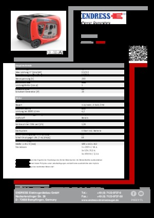 Generatoare de curent pe benzină Endress ESE 3000i