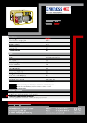 Generatoare de curent pe benzină Endress ESE 304 HG DIN
